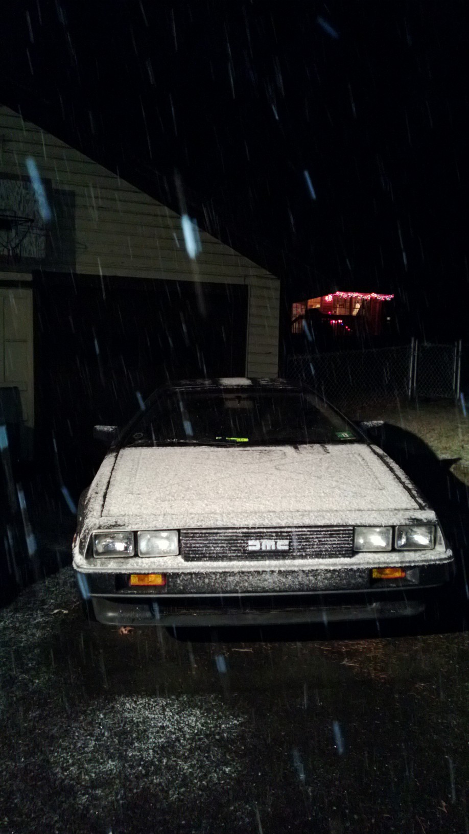 Snow Covered DeLorean